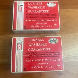 2 Decks Vintage Kem Plastic PINOCHLE Playing Cards